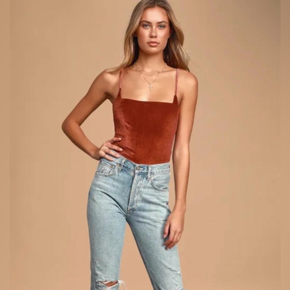 Size S Copper Velvet Bodysuit